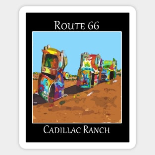 Cadillac Ranch on Route 66 near Amarillo Texas. Sticker